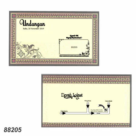 Jual Undangan Pernikahan/Khitanan Kode 88205 - Kategori Undangan Pernikahan Murah Modhiskom