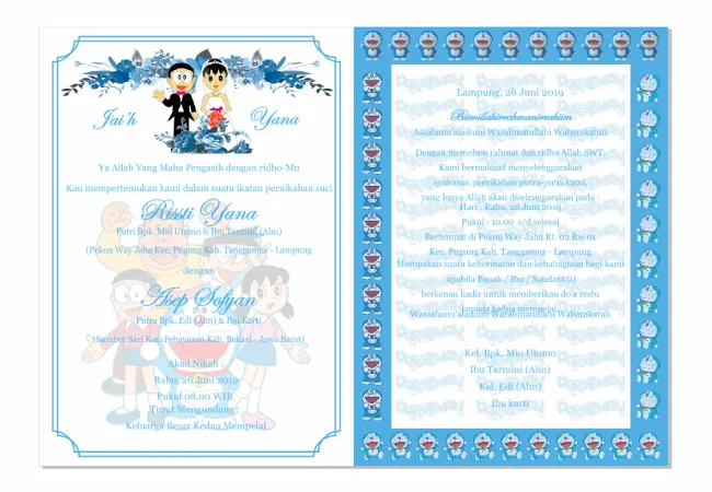 Undangan Custom Draemon  - View 2