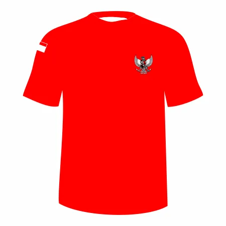 Jual Kaos Custom Modhiskom - T-Shirt HUT RI Sablon Keren Bahan Premium - Kategori Sablon Murah Modhiskom