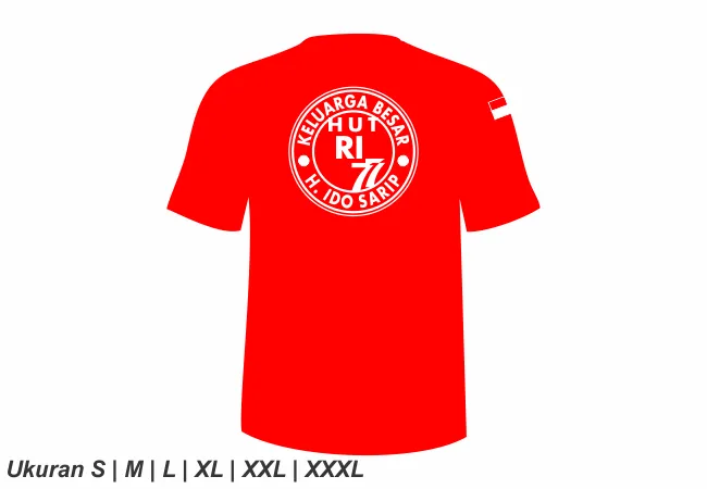 Kaos Custom Modhiskom - T-Shirt HUT RI Sablon Keren Bahan Premium - View 2