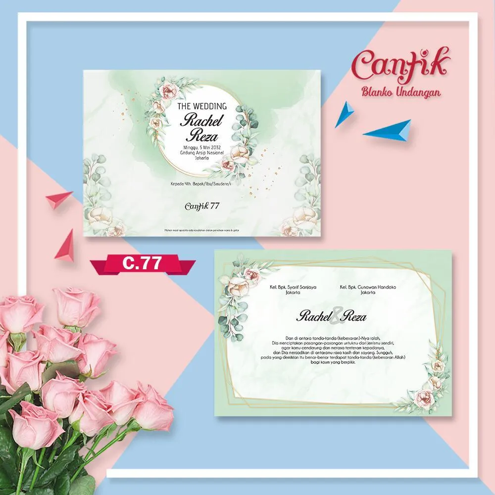 Jual Blangko Undangan Pernikahan C 77 Murah & Elegan - Tangerang - Kategori Undangan Pernikahan Murah Modhiskom