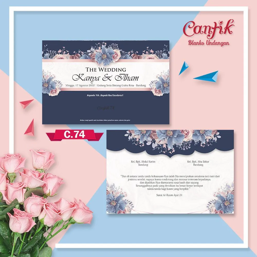 Jasa Cetak Blangko Undangan Pernikahan C 74 Elegan & Ekonomis - Tangerang - Modhiskom