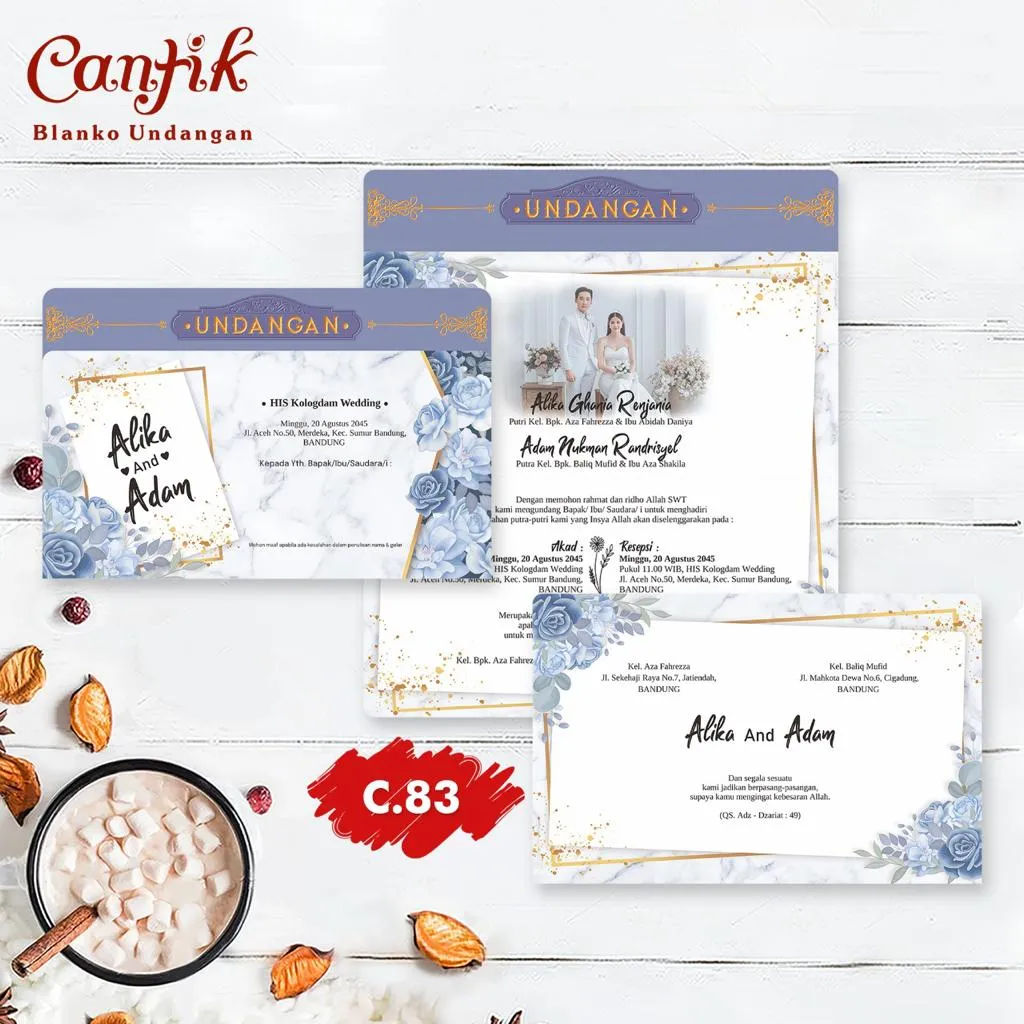 Jasa Cetak Blangko Undangan Pernikahan C 83 Modern & Elegan - Tangerang - Modhiskom