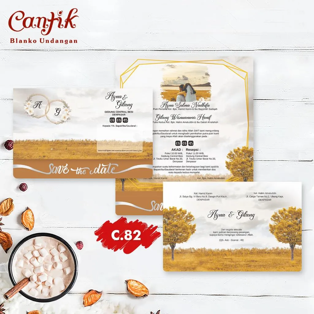 Jual Blangko Undangan Pernikahan C 82 Modern Elegan - Modhiskom Tangerang - Kategori Undangan Pernikahan Murah Modhiskom
