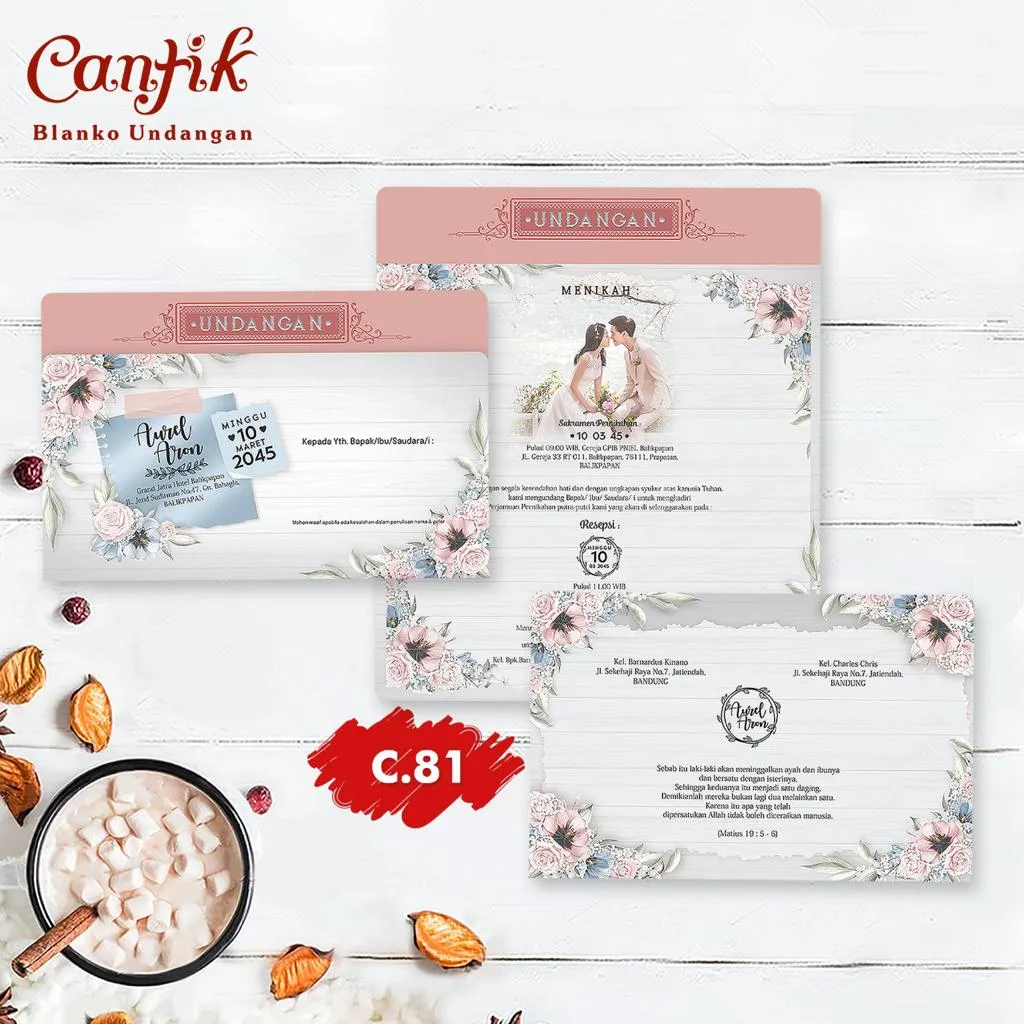 Jasa Cetak Blangko Undangan Pernikahan C 81 Modern Elegan - Modhiskom Tangerang - Modhiskom