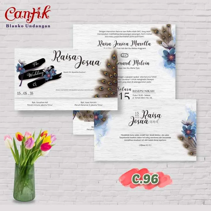Jasa Cetak Blangko Undangan Pernikahan C 96 Modern Elegan - Modhiskom Tangerang - Modhiskom
