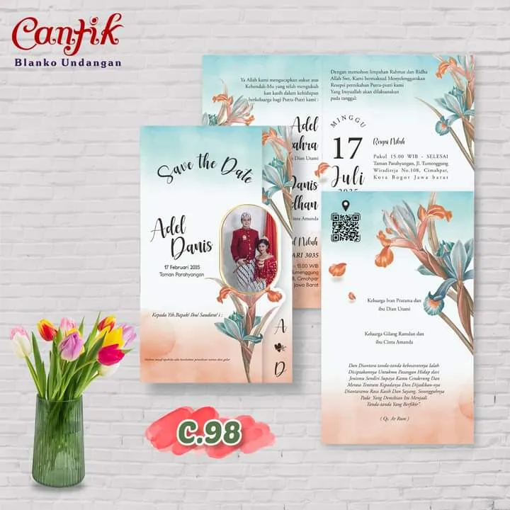 Jual Blangko Undangan Pernikahan C 98 Modern Elegan - Modhiskom Tangerang - Kategori Undangan Pernikahan Murah Modhiskom