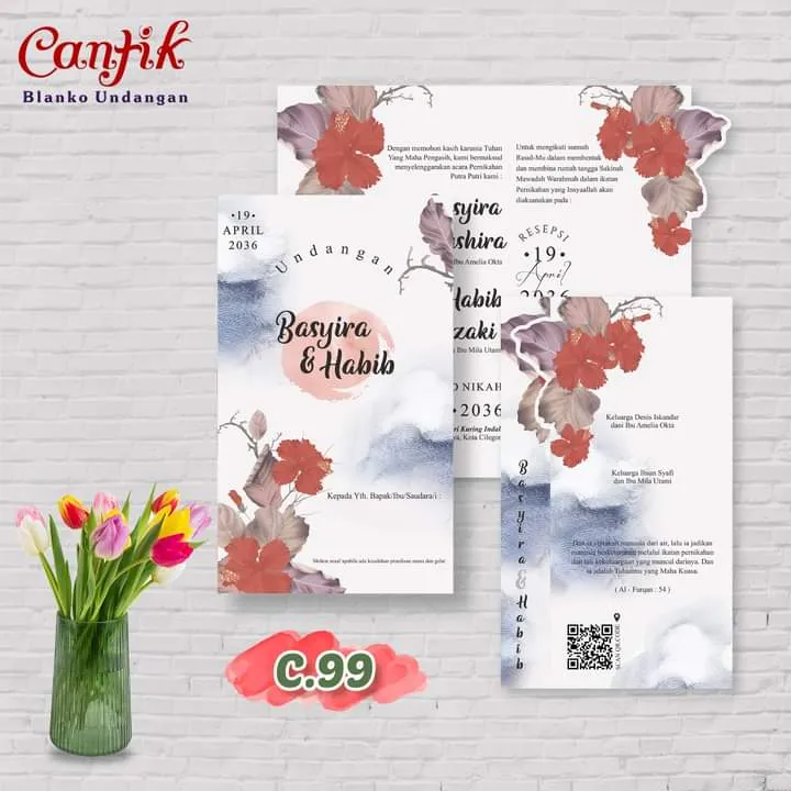 Jasa Cetak Blangko Undangan Pernikahan C 99 Modern Elegan - Modhiskom Tangerang - Modhiskom