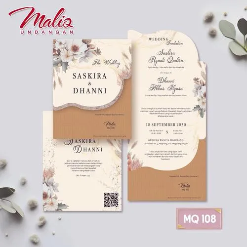 Jasa Cetak Blangko Undangan Pernikahan MQ 108 Modern Elegan - Modhiskom Tangerang - Modhiskom
