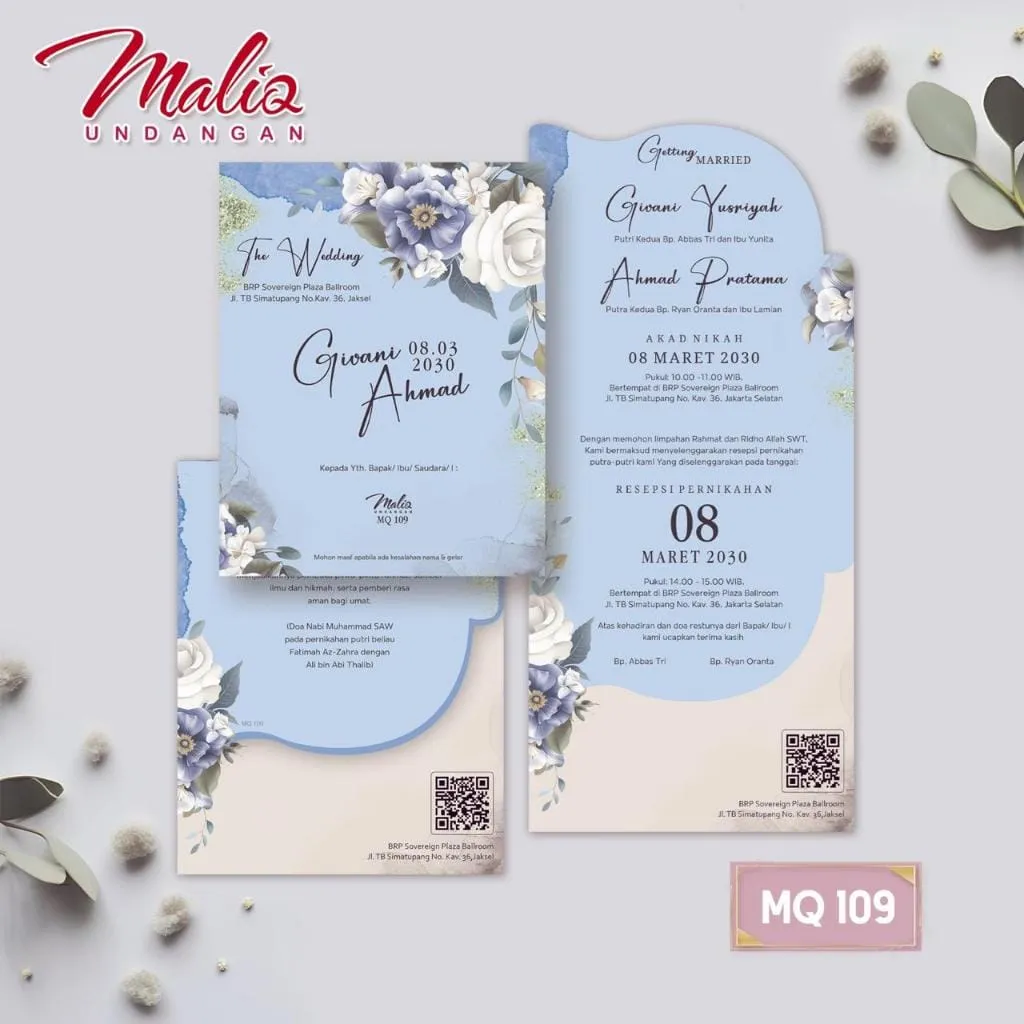 Jasa Cetak Blangko Undangan Pernikahan MQ 109 Modern Elegan - Modhiskom Tangerang - Modhiskom