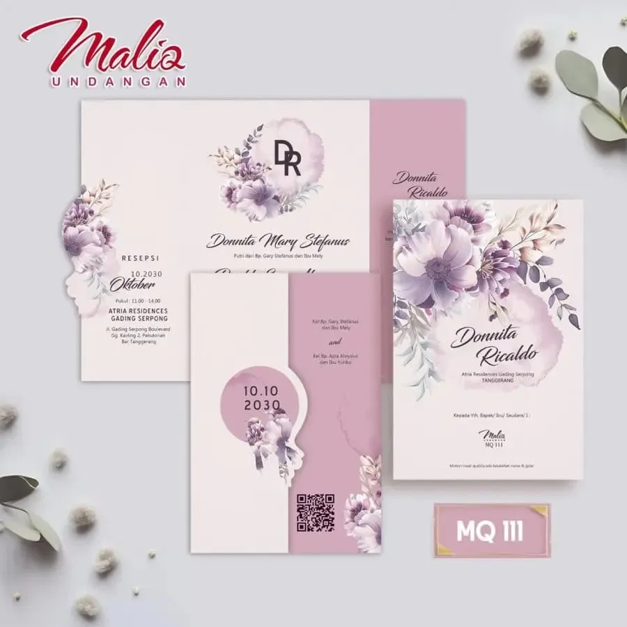 Jual Blangko Undangan Pernikahan MQ 111 Modern Elegan - Modhiskom Tangerang - Kategori Undangan Pernikahan Murah Modhiskom