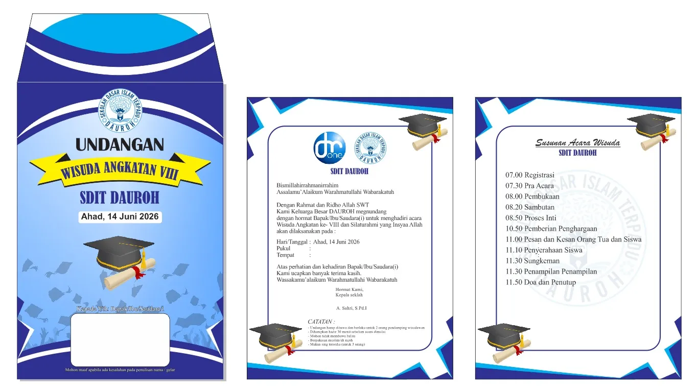 Jual Cetak Undangan Wisuda Sekolah & Kampus Custom - MODHISKOM Curug Tangerang - Modhiskom