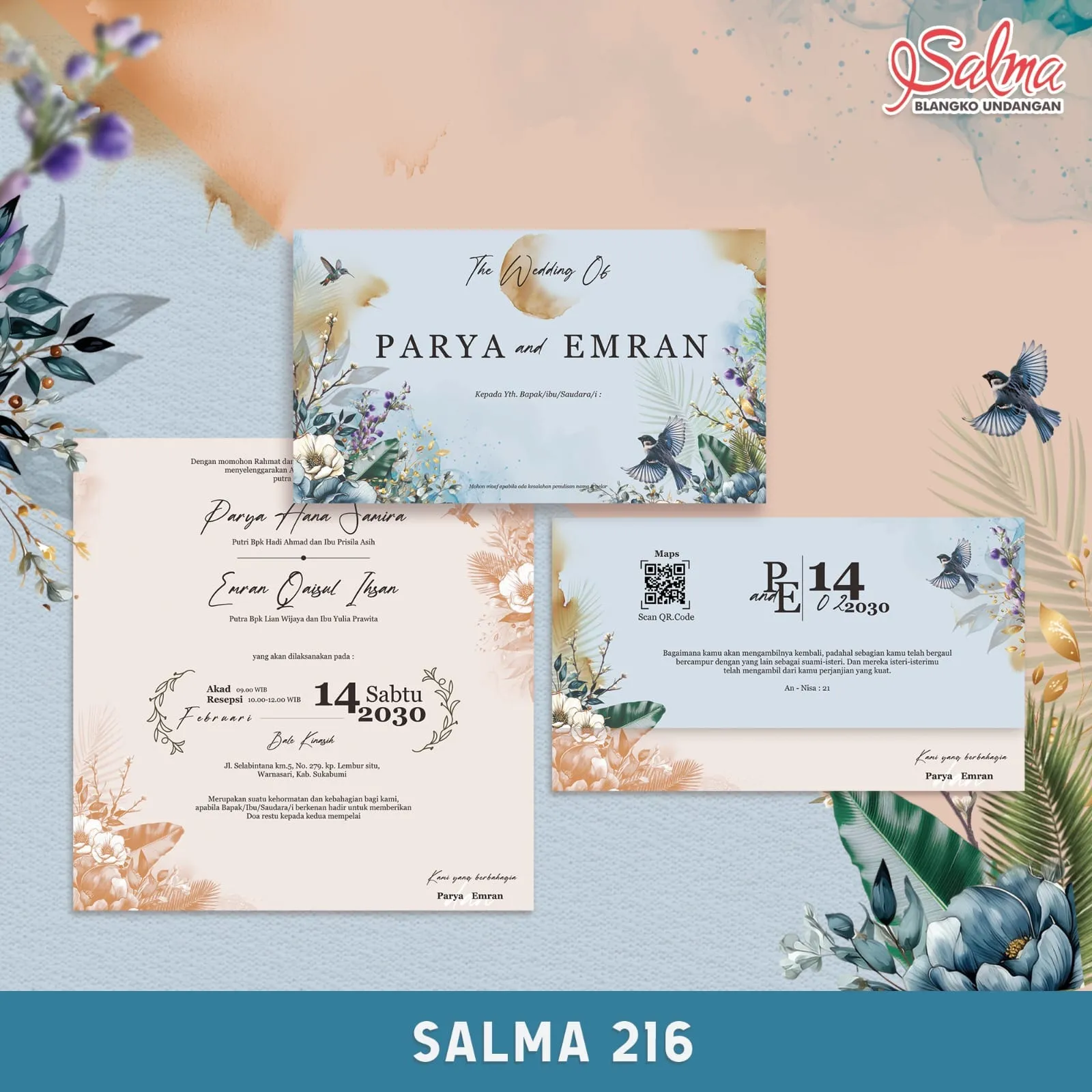 Jual Blangko Undangan Pernikahan Salma 216 Murah Curug Tangerang - Modhiskom