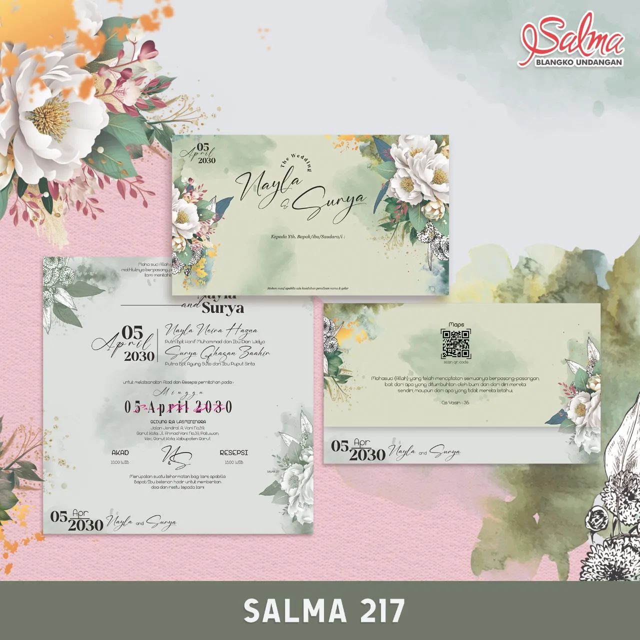 Jual Blangko Undangan Pernikahan Salma 217 Murah Curug Tangerang - Modhiskom