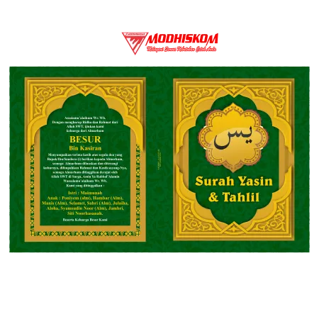 Cetak Buku Yasin & Tahlil Custom (Hardcover/Softcover) Berkualitas - Modhiskom