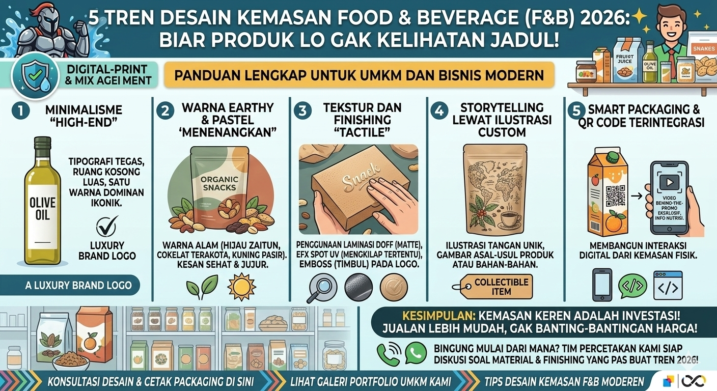 5 Tren Desain Kemasan Food & Beverage 2026: Biar Produk Lo Gak Kelihatan Jadul!